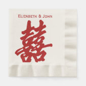 Moderne Doppelglückssehe Serviette (Vorderseite)