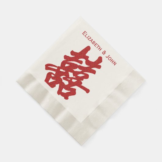 Moderne Doppelglückssehe Serviette (Ecke)