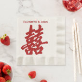 Moderne Doppelglückssehe Serviette (Beispiel)