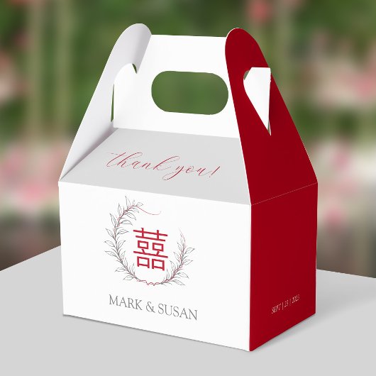 Moderne Doppelglückssehen Vielen Dank Geschenkschachtel