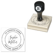 Moderne Doppelgrenzkalligraphie-Rücksendeadresse Gummistempel (Stempel)