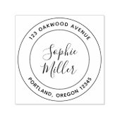 Moderne Doppelgrenzkalligraphie-Rücksendeadresse Permastempel (Design)