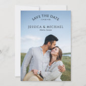 Moderne doppelseitige Fotos Save The Date (Vorderseite)