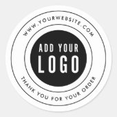 Moderne doppelte Grenze Hinzufügen Ihres Logos Vie Runder Aufkleber (Vorderseite)