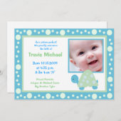 MODERNE DOT TURTLE Kindergeburtsankündigung für Fo Ankündigung (Vorne/Hinten)