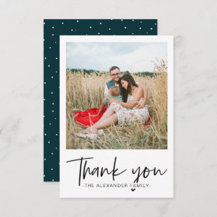 Moderne Dots Aquamarin und Weiß Vielen Dank, Scrip Dankeskarte