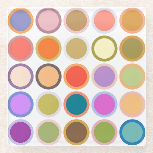 Moderne Dots aus der Mitte des Jahrhunderts, mehrf Glasuntersetzer (Vorderseite)