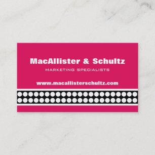 Moderne Dots Business Card, hell rosa Visitenkarte