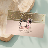 Moderne Dots Confetti Floral Nähmaschine Visitenkarte