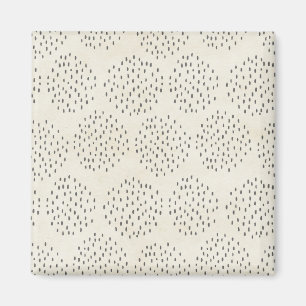 Moderne Dots Elfenbeinfarben und Schwarz Tiny Dot Magnet