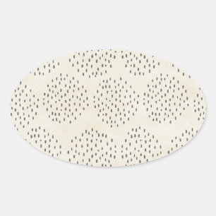 Moderne Dots Elfenbeinküste und schwarze Tinte dru Ovaler Aufkleber