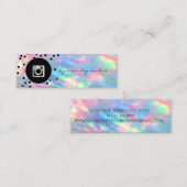 Moderne Dots, holografische OpaI Instagram Mini Visitenkarte (Vorne/Hinten)
