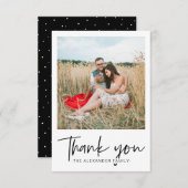 Moderne Dots Schwarz und Weiß Vielen Dank, dass Si Dankeskarte (Vorne/Hinten)