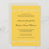 Moderne Dots & Straw Hochzeitseinladung (gelb) Einladung (Vorne/Hinten)