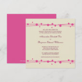 Moderne Dots & Straw Wedding Einladung 2 (fuschia) (Vorne/Hinten)