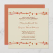 Moderne Dots & Straw Wedding Einladung 2 (Korallen (Vorne/Hinten)