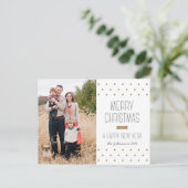 Moderne Dots Weihnachts-Foto Postkarte (Stehend Vorderseite)