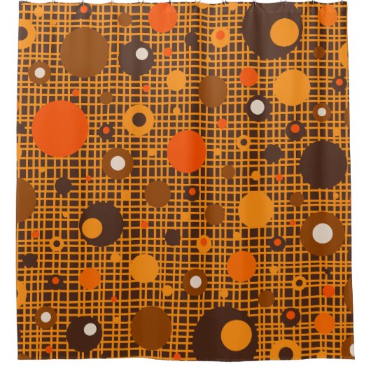 Moderne Dots Woven Muster braun orange Duschvorhang (Vorderseite)