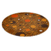 Moderne Dots Woven Muster braun orange Schneidebrett (Ecke)