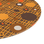 Moderne Dots Woven Muster braun orange Schneidebrett (Ecke)
