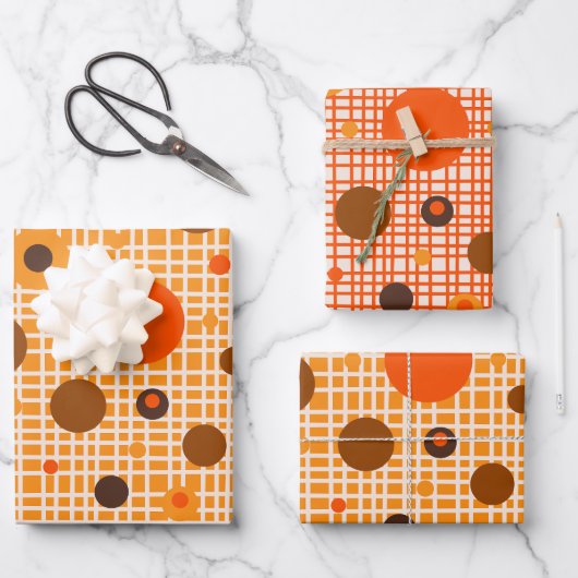 Moderne Dotty Dots Woven Muster aus dem Mittelalte Geschenkpapier Set (Vorderseite)
