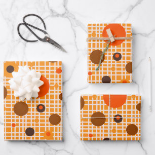 Moderne Dotty Dots Woven Muster aus dem Mittelalte Geschenkpapier Set