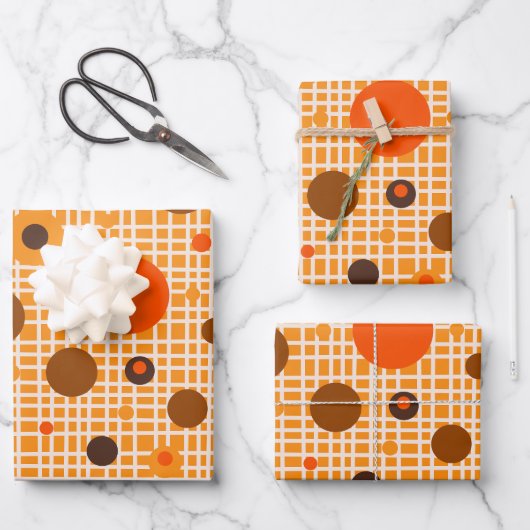 Moderne Dotty Dots Woven Muster aus dem Mittelalte Geschenkpapier Set (Vorderseite)
