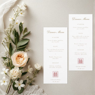 Moderne Double Happiness chinesische Hochzeitsmenü