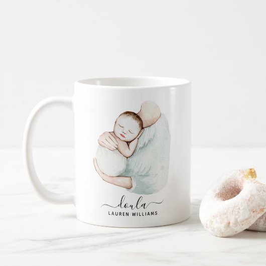 Moderne Doula Midfrau Birth Coach Pregnancy Simple Kaffeetasse (Mit Donut)