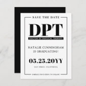 Moderne DPT Abschluss Save the Date Card Ankündigung (Vorne/Hinten)