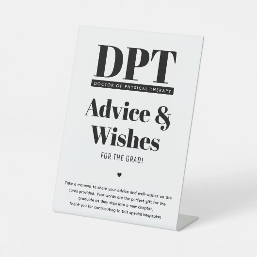 Moderne DPT Graduation Party Beratung & Wünsche Sockelschild (Vorderseite)
