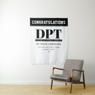 Moderne DPT Promotion zum Doktor der Physiotherapi Wandteppich