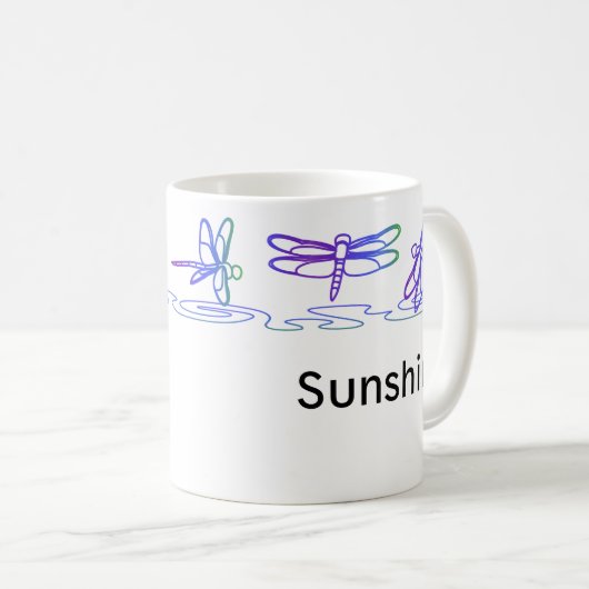 Moderne Drachenfliege - personalisierte Umarmung Kaffeetasse (VorderseiteRechts)