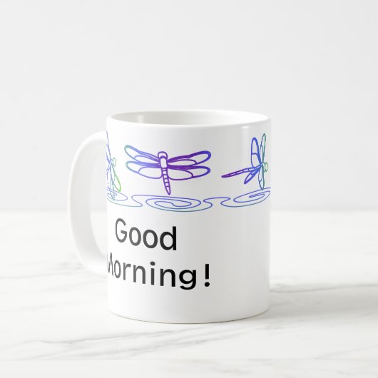 Moderne Drachenfliege - personalisierte Umarmung Kaffeetasse (Vorderseite Links)