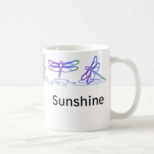 Moderne Drachenfliege - personalisierte Umarmung Kaffeetasse (Rechts)