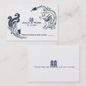 Moderne Dragon-Phoenix Chinese Wedding Table Card  Platzkarte (Vorne/Hinten)