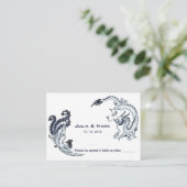 Moderne Dragon-Phoenix-Chinesische Hochzeitskarte Platzkarte (Stehend Vorderseite)
