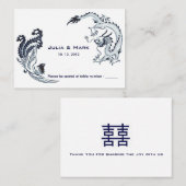 Moderne Dragon-Phoenix-Chinesische Hochzeitskarte Platzkarte (Vorne/Hinten)