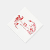 Moderne Dragon-Phoenix Personalisierte chinesische Serviette (Ecke)