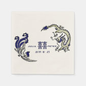 Moderne Dragon-Phoenix Personalisierte chinesische Serviette (Vorderseite)