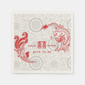 Moderne Dragon-Phoenix Personalisierte chinesische Serviette (Vorderseite)