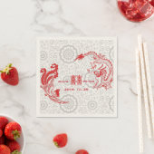 Moderne Dragon-Phoenix Personalisierte chinesische Serviette (Beispiel)