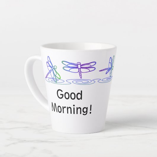 Moderne Dragonfly Personalisierte Latte-Tasse Milchtasse (Linke Ecke)