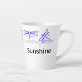 Moderne Dragonfly Personalisierte Latte-Tasse Milchtasse (Rechts)
