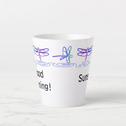 Moderne Dragonfly Personalisierte Latte-Tasse Milchtasse (Vorderseite)