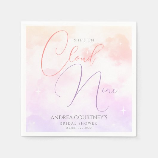 Moderne Dreamy Pastel Pink Cloud Nine Brautparty Serviette (Vorderseite)