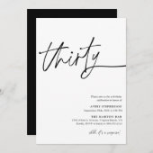 Moderne Drehbuch 30. Geburtstagspartei Einladung (Vorne/Hinten)