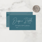 Moderne Drehbuch aquamarin Blue-Baby-Dusche-Windel Mitteilungskarte (Vorderseite/Rückseite Beispiel)