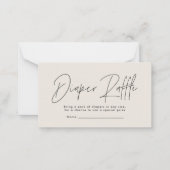 Moderne Drehbuch Babydusche-Windeln Tombola Mitteilungskarte (Vorderseite)