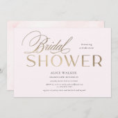 Moderne Drehbuch-Einladung zur eleganten Brautdusc (Vorne/Hinten)